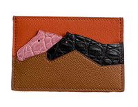 High-end Nile crocodile leather short clip high-end genuine leather wallet blue tear color wallet