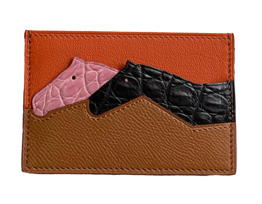 High-end Nile crocodile leather short clip high-end genuine leather wallet blue tear color wallet