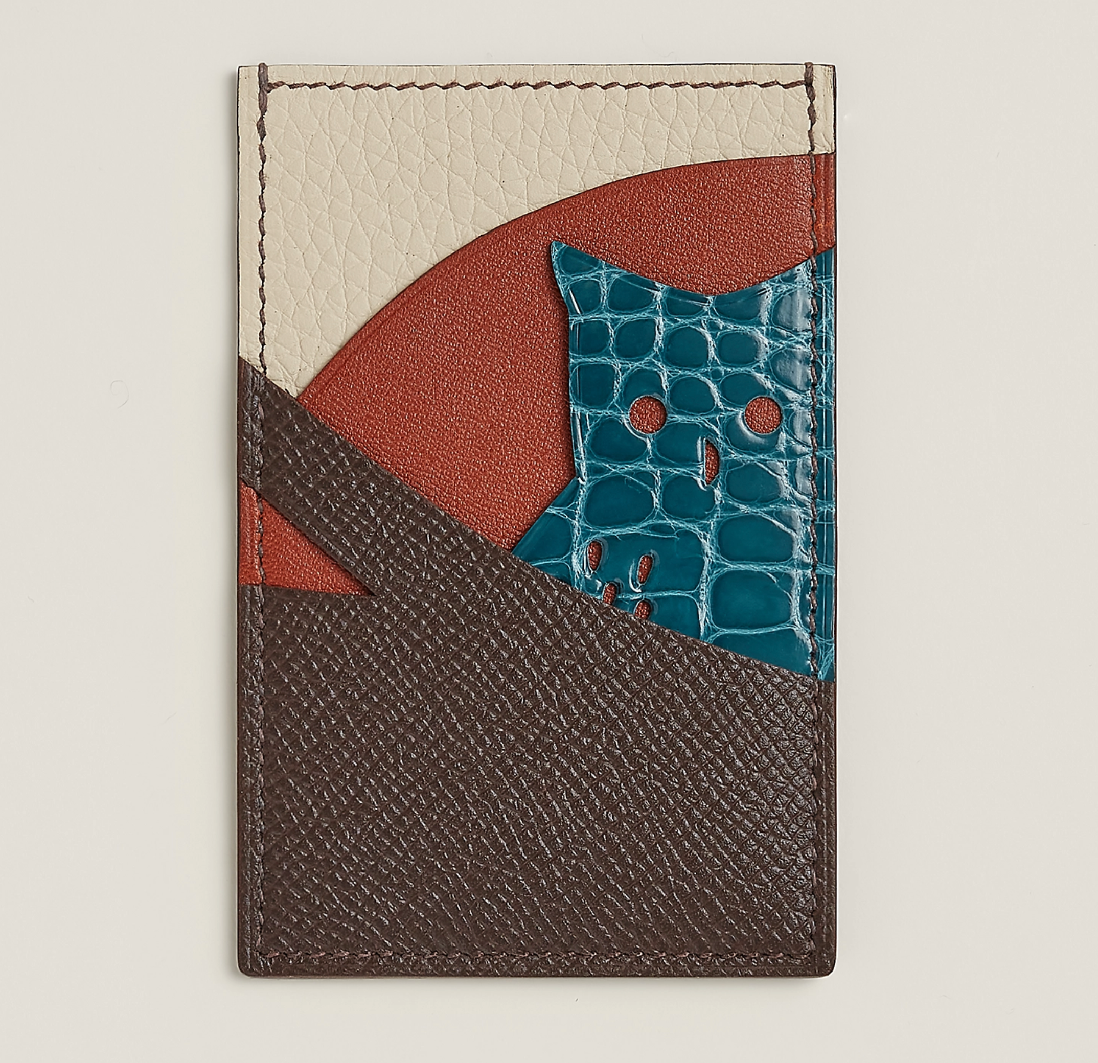 High-end Nile crocodile leather short clip high-end genuine leather wallet blue tear color wallet