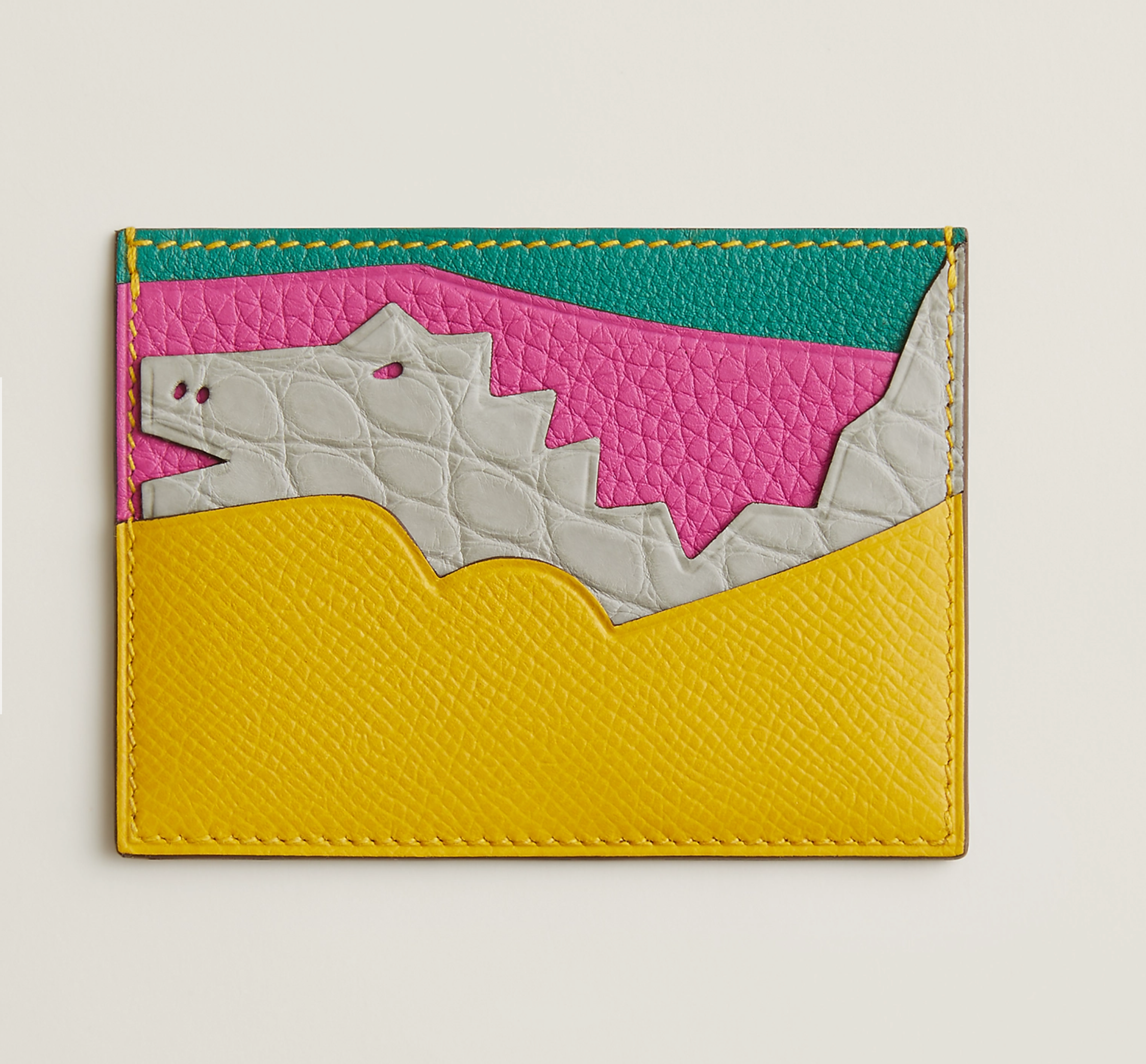 High-end Nile crocodile leather short clip high-end genuine leather wallet blue tear color wallet
