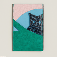 High-end Nile crocodile leather short clip high-end genuine leather wallet blue tear color wallet