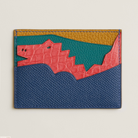 High-end Nile crocodile leather short clip high-end genuine leather wallet blue tear color wallet