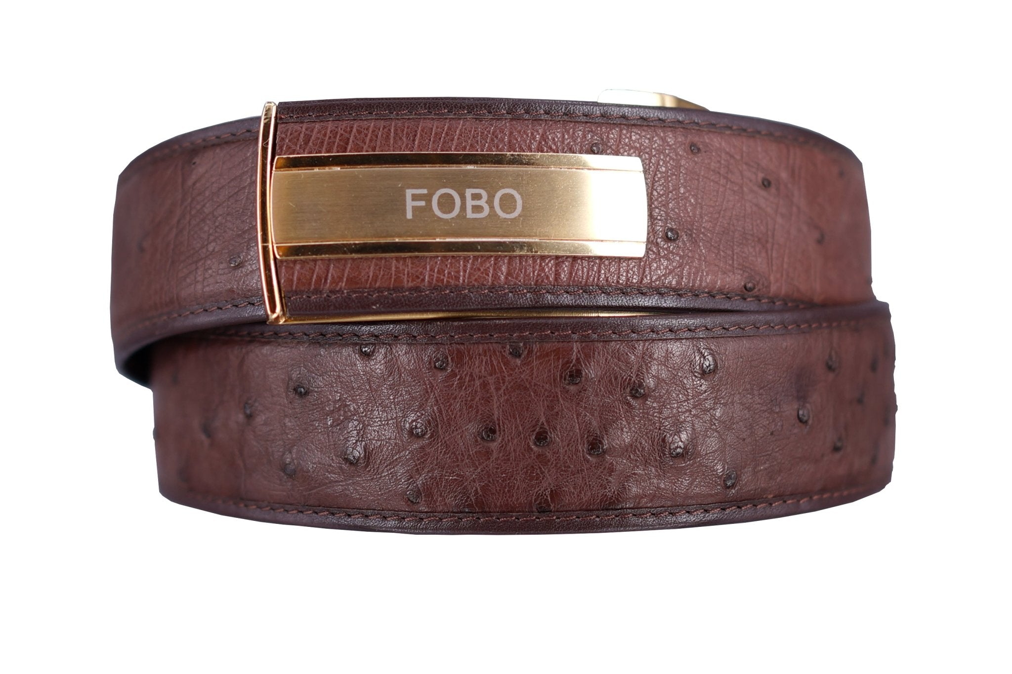 【FOBO 鴕鳥皮腰帶】彰顯個性風格,展現自然之美、細膩的皮革紋路