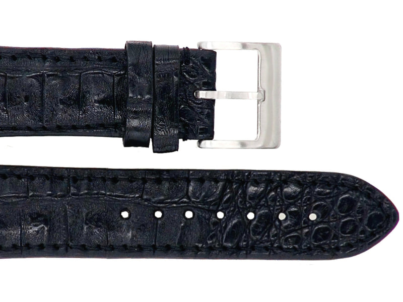Watch strap【FOBO 凱門鱷魚皮錶帶】奢華質感,彰顯品味 黑色背骨
