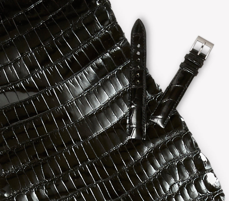 【FOBO】Expédition immédiate ! Bracelet de montre en cuir de crocodile, artisanat français (Prix de découverte abordable)