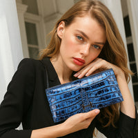 Wallet Nile Crocodile Hermès Long Clip Onyx Stone Polished Yellow