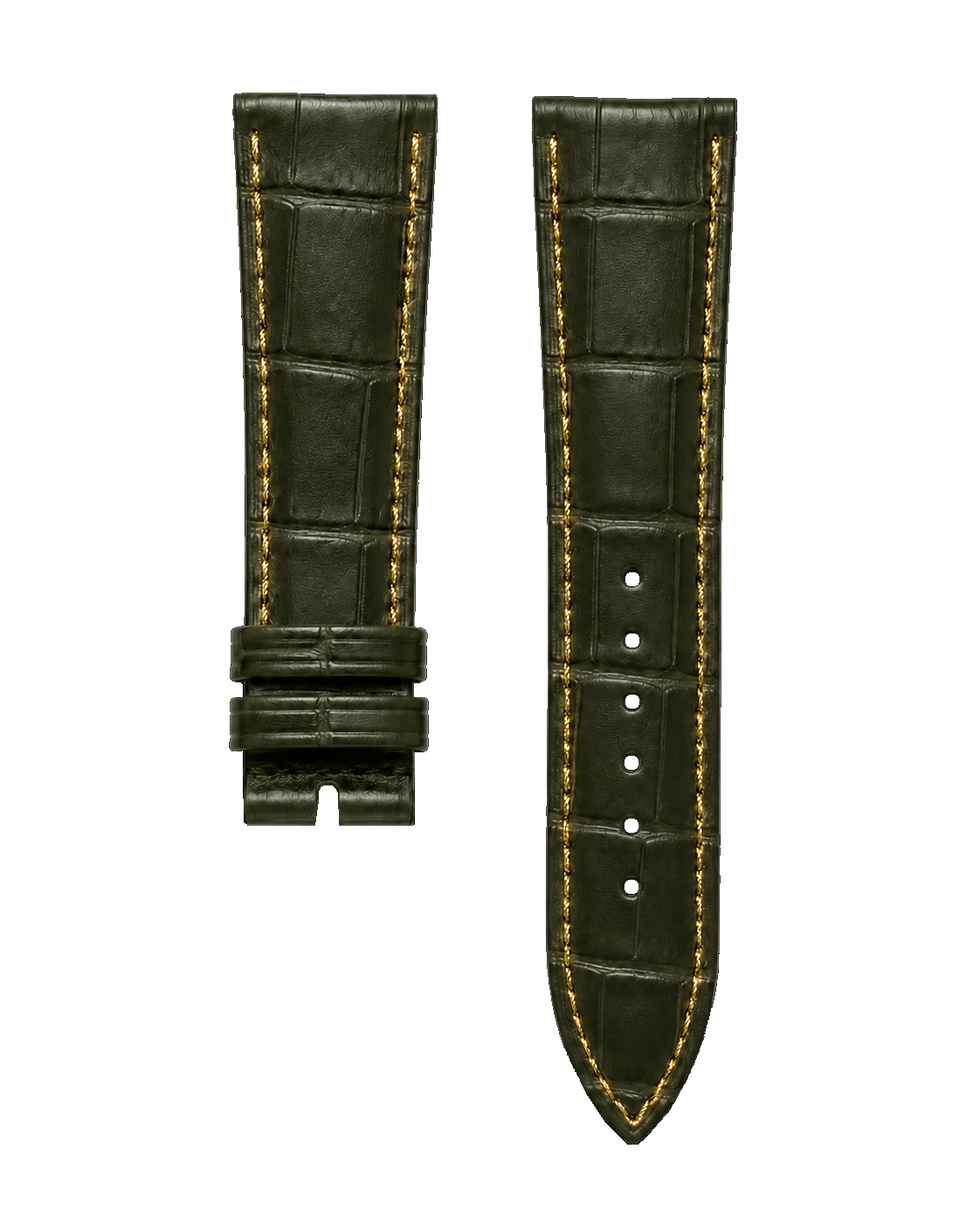 watch strap [FOBO Caiman crocodile leather strap] luxurious texture, showing taste