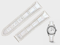 【FOBO 職人高訂】Longines 浪琴征服者經典系列代用錶帶｜珍珠白頂級尼羅鱷魚皮款（珍珠母貝表盤專屬）