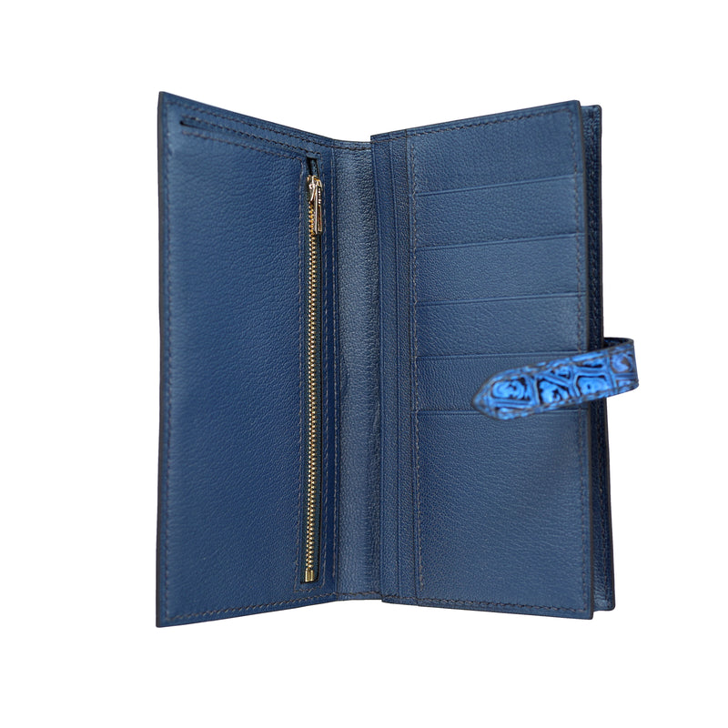Wallet Nile Crocodile Hermès Long Clip Onyx Stone Polished Yellow
