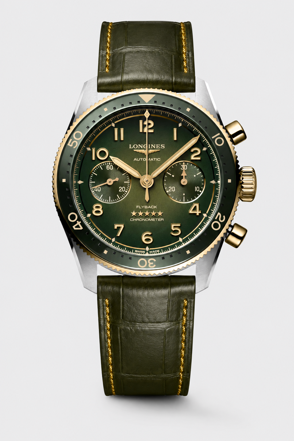 watch strap [FOBO Caiman crocodile leather strap] luxurious texture, showing taste