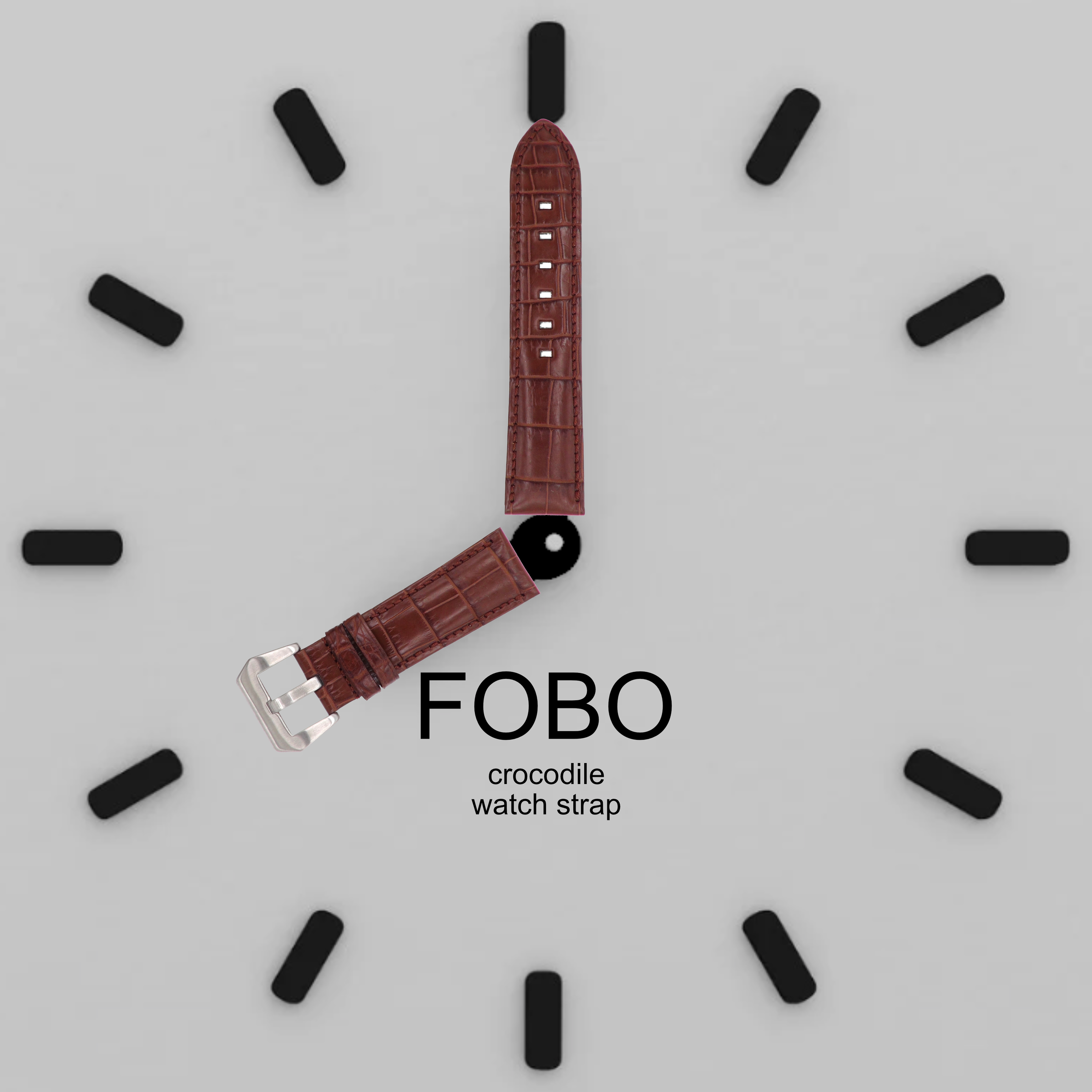【FOBO】Expédition immédiate ! Bracelet de montre en cuir de crocodile, artisanat français (Prix de découverte abordable)