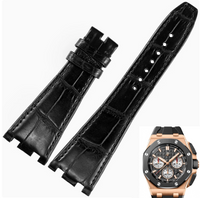 watch strap [FOBO Caiman crocodile leather strap] luxurious texture, showing taste