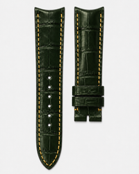watch strap [FOBO Caiman crocodile leather strap] luxurious texture, showing taste