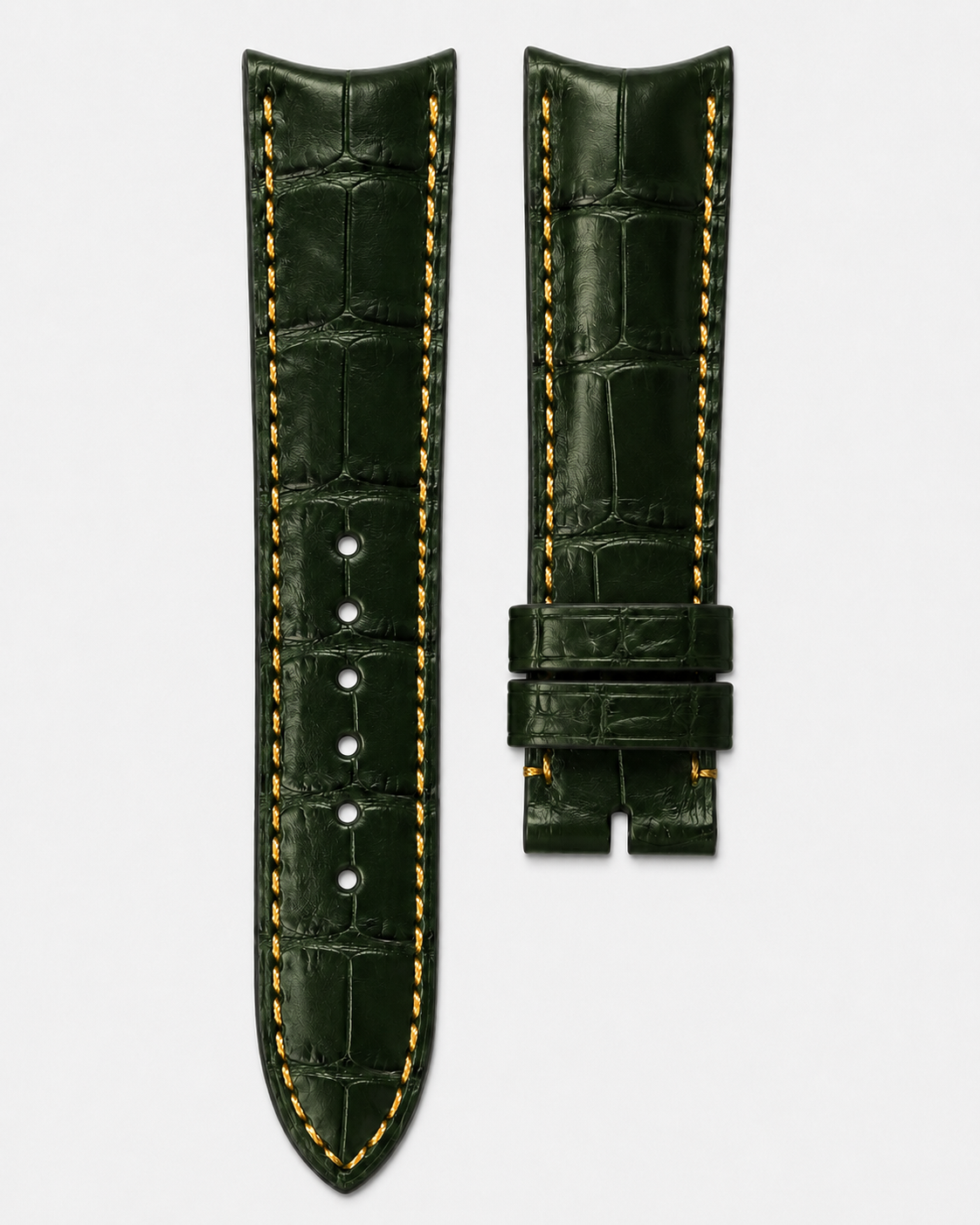 watch strap [FOBO Caiman crocodile leather strap] luxurious texture, showing taste