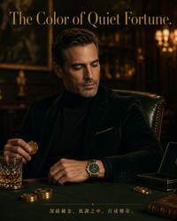 watch strap [FOBO Caiman crocodile leather strap] luxurious texture, showing taste