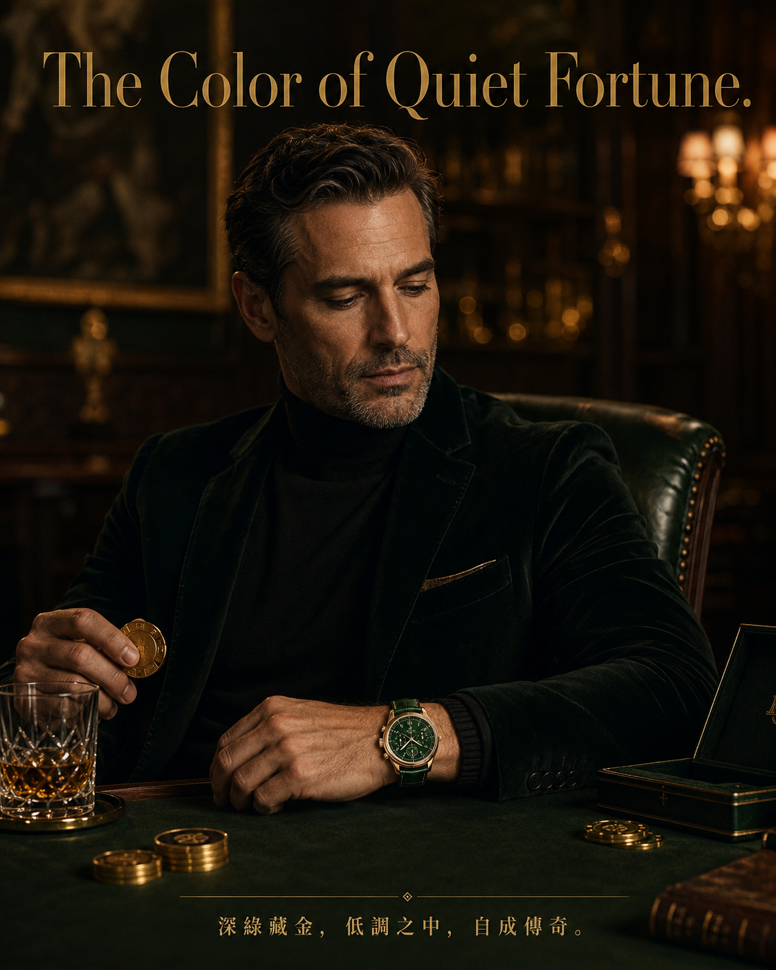 watch strap [FOBO Caiman crocodile leather strap] luxurious texture, showing taste