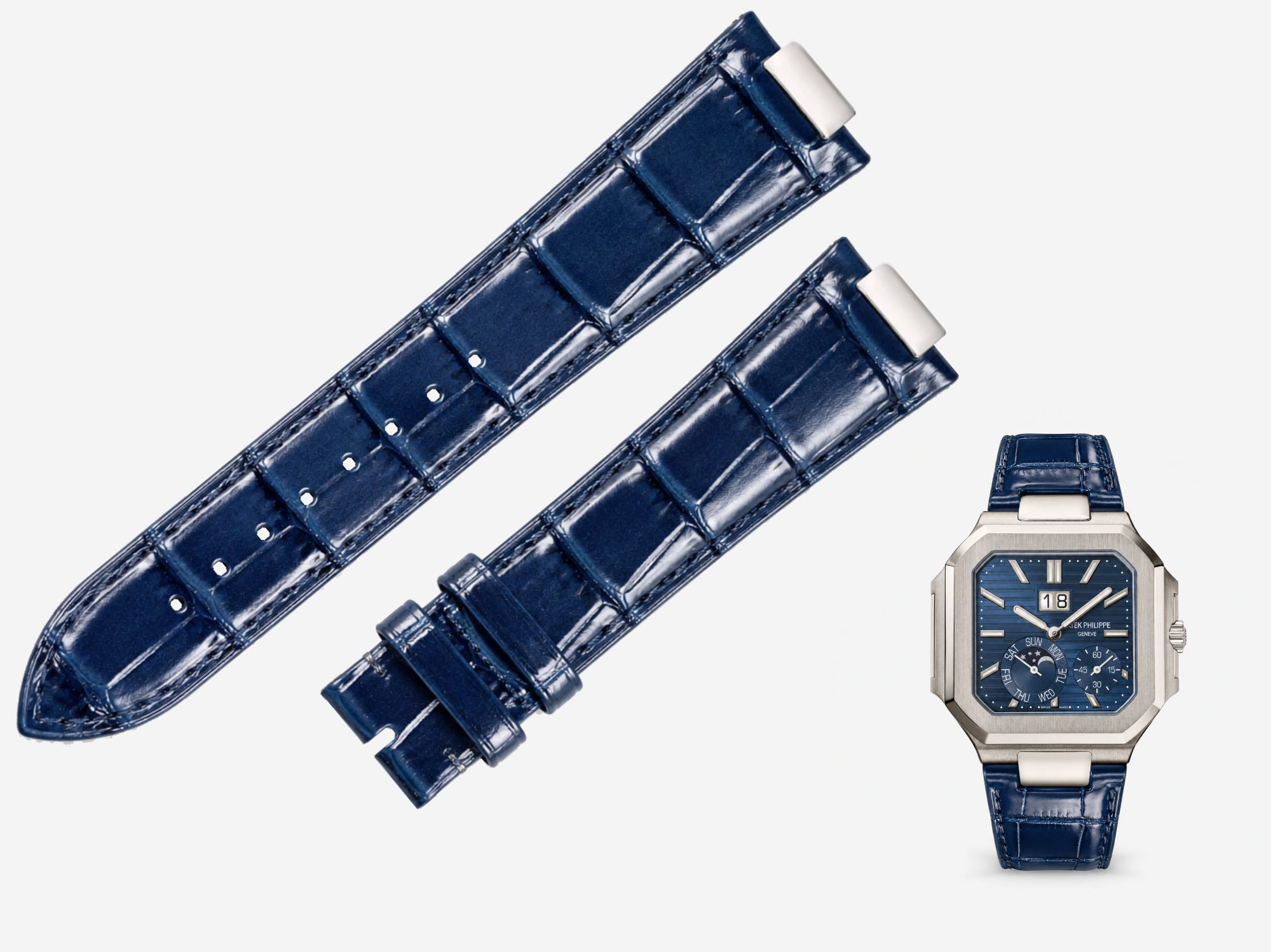 【FOBO 新奢高訂】Patek Philippe 百達翡麗 Cubitus 專用頂級美洲鱷魚皮錶帶（蝴蝶扣代用帶）