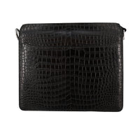 啞光黑灣鱷魚皮肩背包｜Roulis風格 豬鼻子包 靜奢輪廓之作