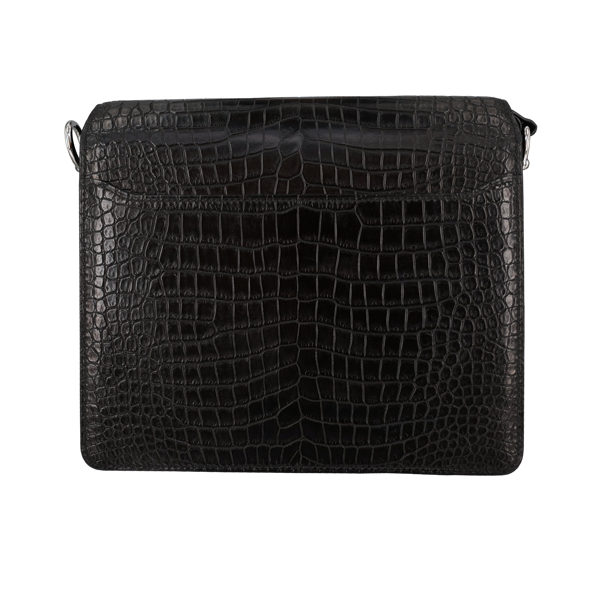 啞光黑灣鱷魚皮肩背包｜Roulis風格 豬鼻子包 靜奢輪廓之作