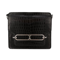 啞光黑灣鱷魚皮肩背包｜Roulis風格 豬鼻子包 靜奢輪廓之作