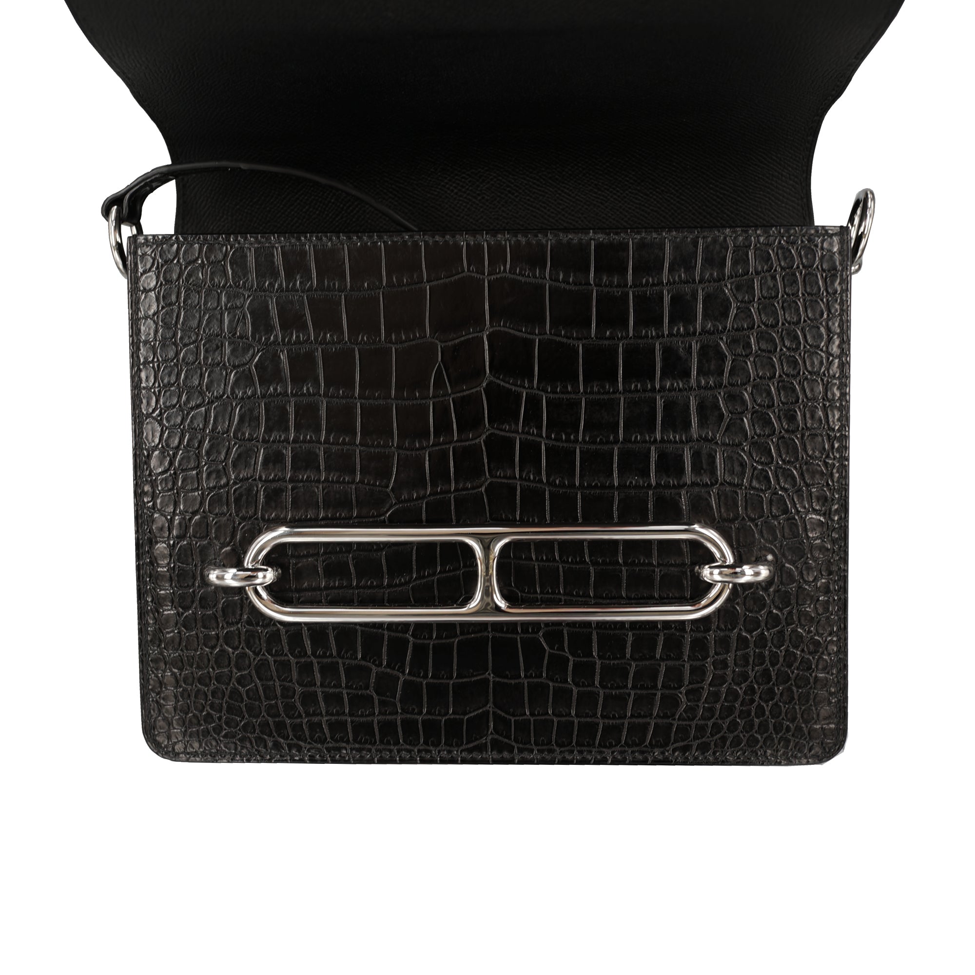啞光黑灣鱷魚皮肩背包｜Roulis風格 豬鼻子包 靜奢輪廓之作