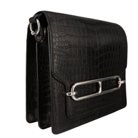 啞光黑灣鱷魚皮肩背包｜Roulis風格 豬鼻子包 靜奢輪廓之作