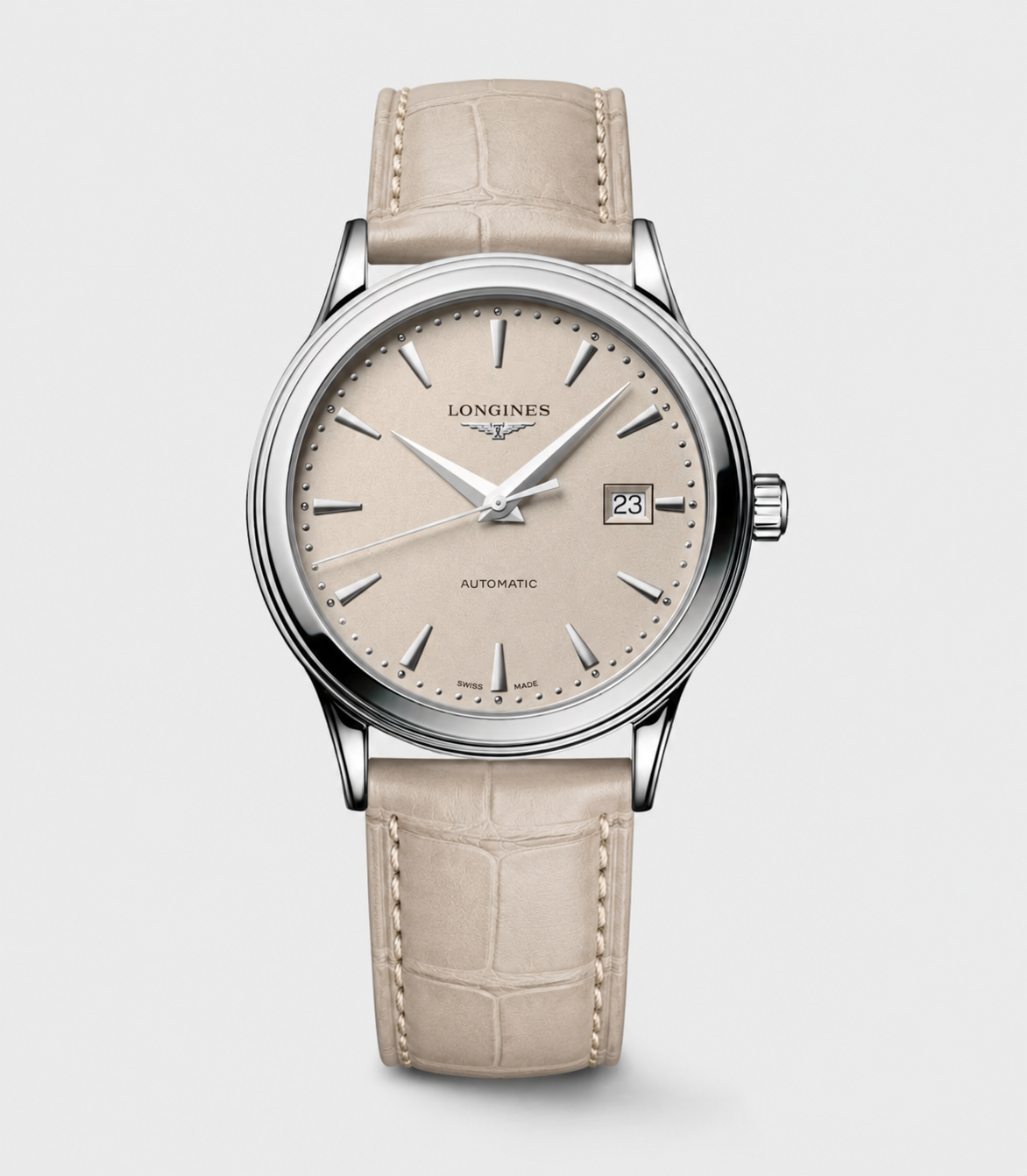 watch strap [FOBO Caiman crocodile leather strap] luxurious texture, showing taste