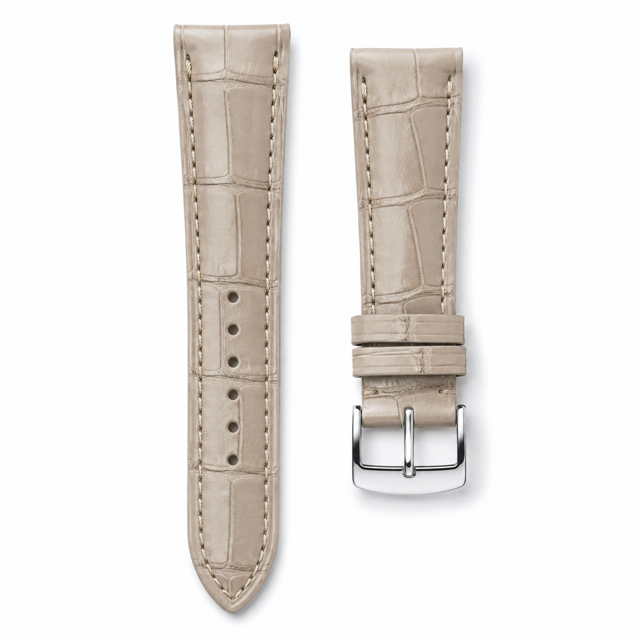 watch strap [FOBO Caiman crocodile leather strap] luxurious texture, showing taste