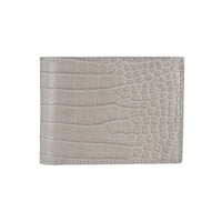 Cartera Cartera de cocodrilo negra con clip corto de piel de cocodrilo del Nilo