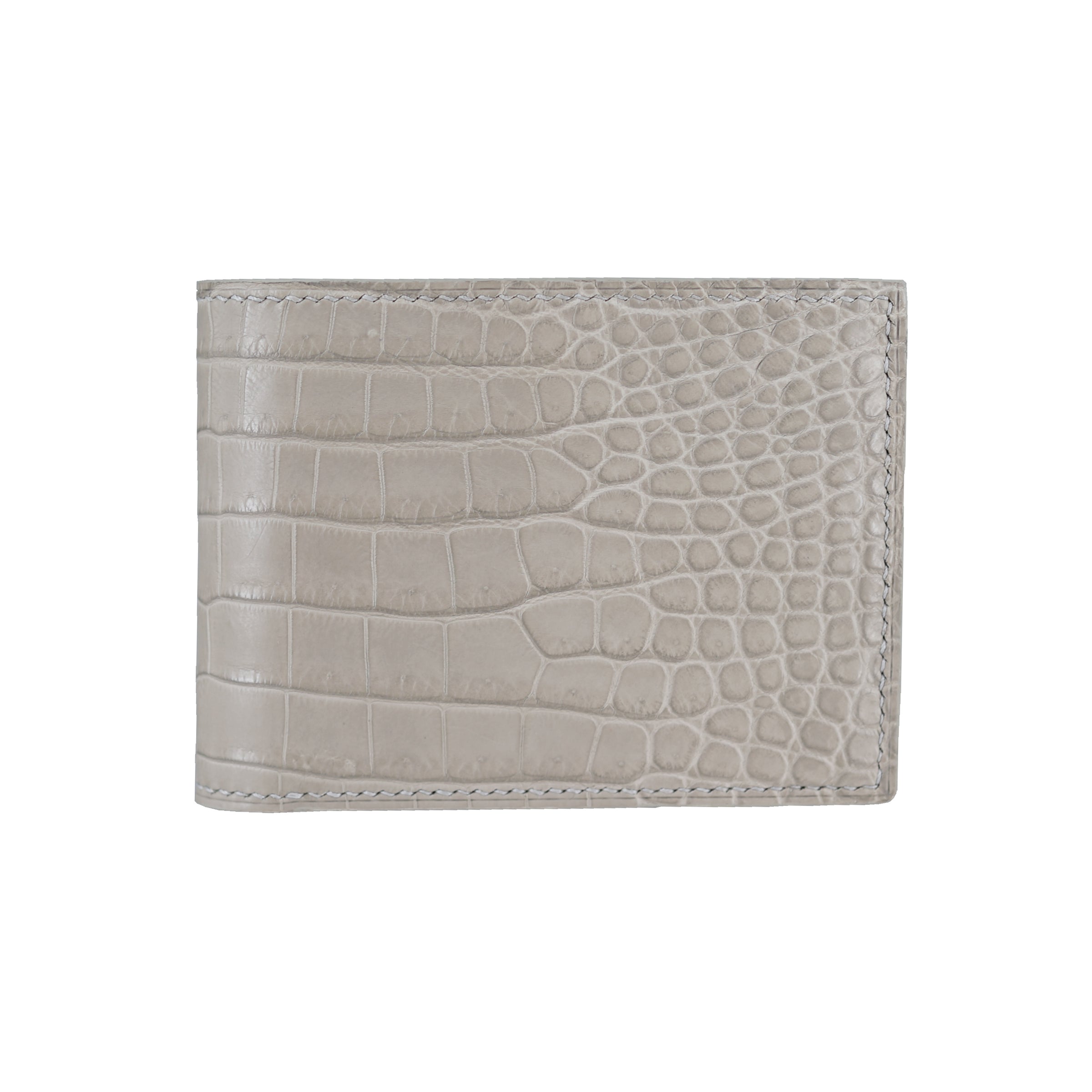 Cartera Cartera de cocodrilo negra con clip corto de piel de cocodrilo del Nilo