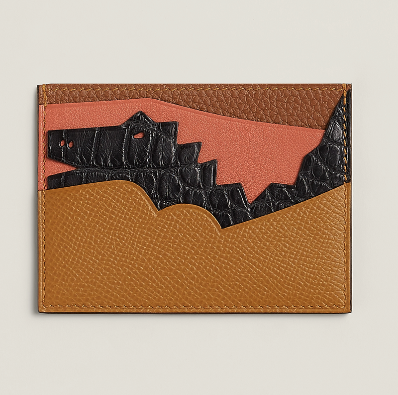 High-end Nile crocodile leather short clip high-end genuine leather wallet blue tear color wallet