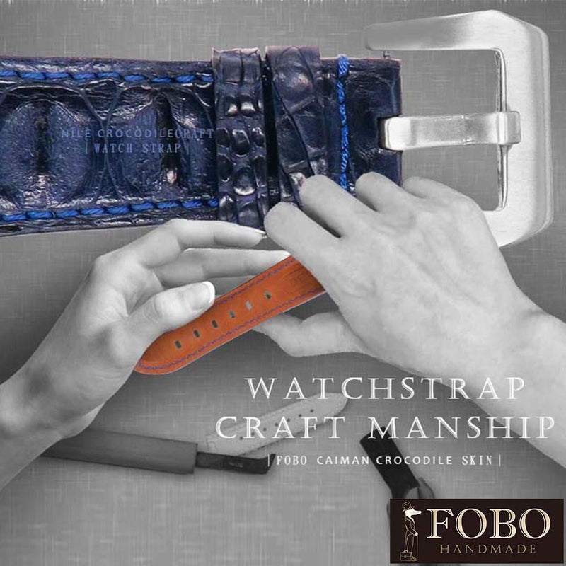 【FOBO 凱門鱷魚皮錶帶 watch strap】奢華質感，彰顯品味