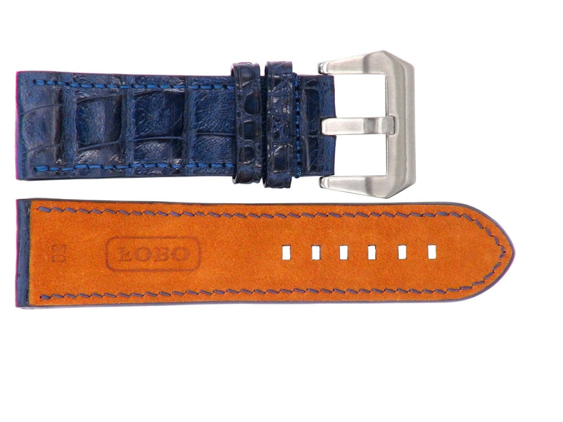 FOBO 凱門鱷魚皮錶帶 watch strap 深藍奢華質感，彰顯品味