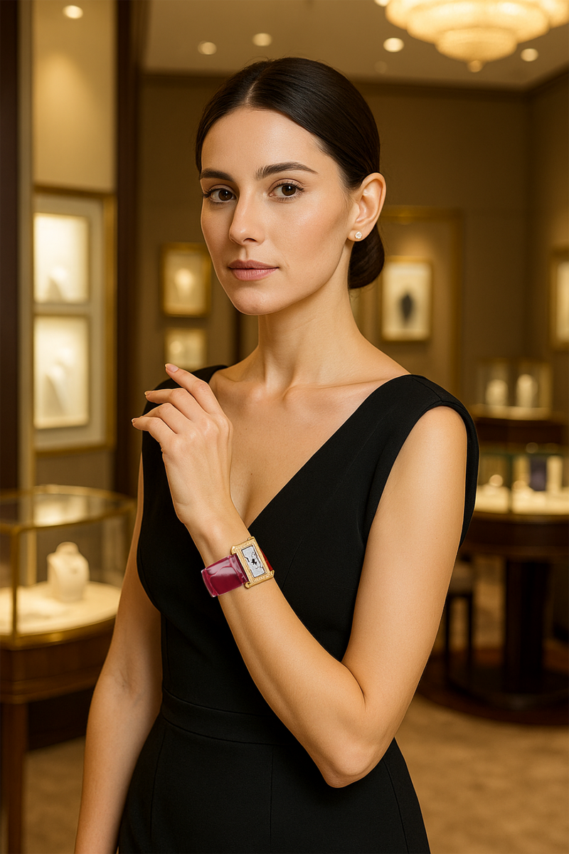 Burgundy American alligator leather strap is the ultimate combination of luxury and fashion
