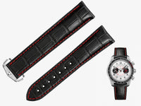 watch strap [FOBO Caiman crocodile leather strap] luxurious texture, showing taste