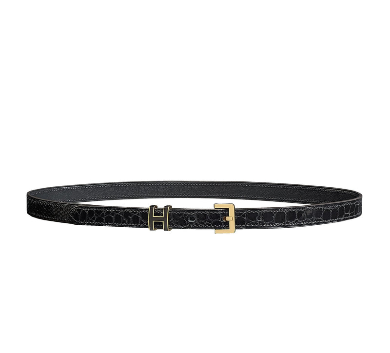 尼羅鱷魚皮革女裝腰帶 - Pop H 15 belt，優雅奢華之選