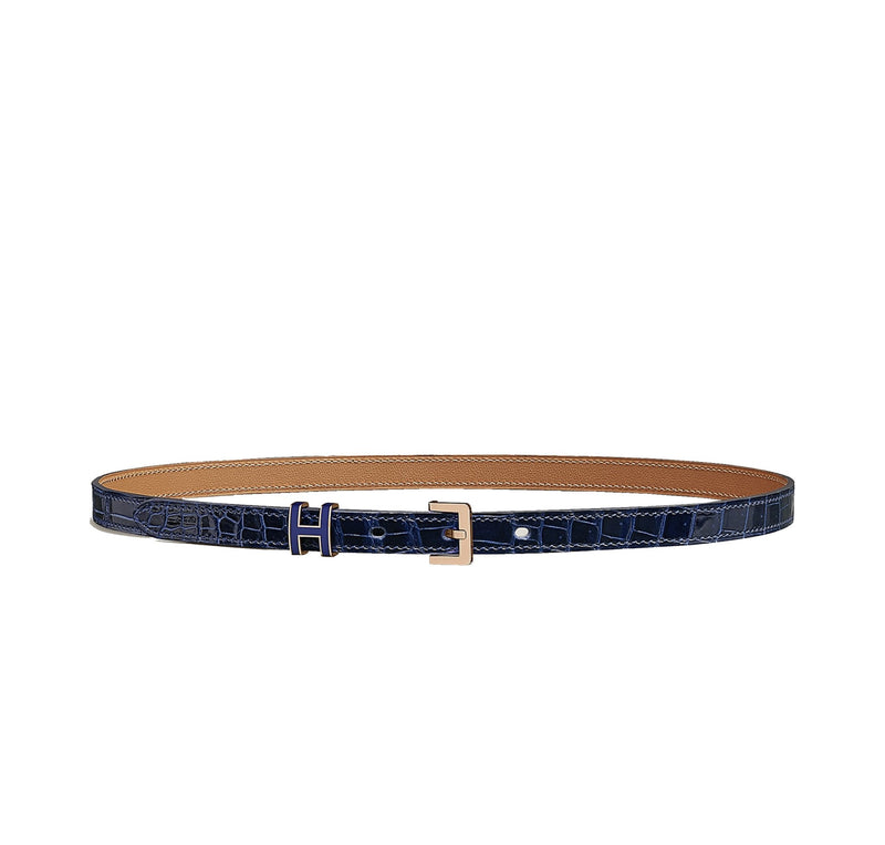 尼羅鱷魚皮革女裝腰帶 - Pop H 15 belt，優雅奢華之選