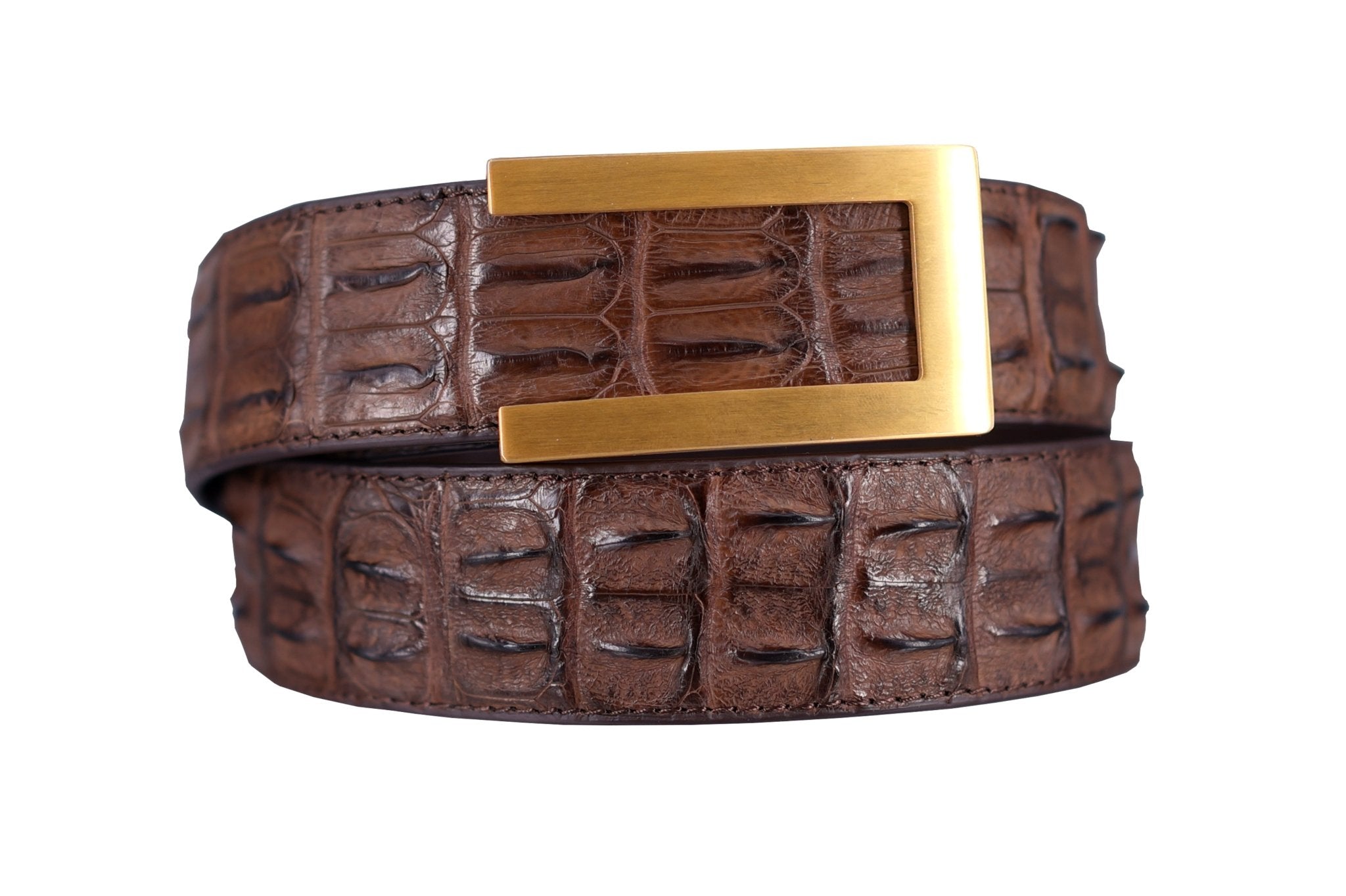 Belt Siamese crocodile leather boy belt brown color FOBO CROCODILE