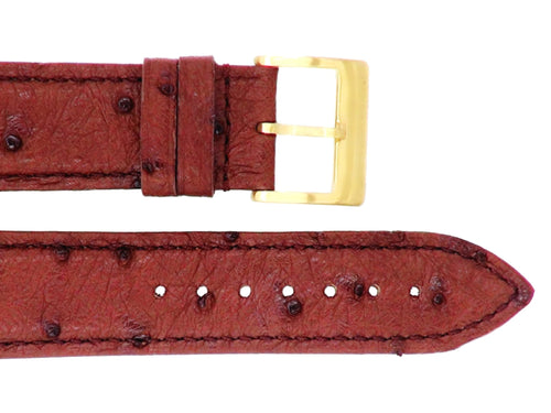 真皮錶帶 鴕鳥皮革 watch strap 咖色