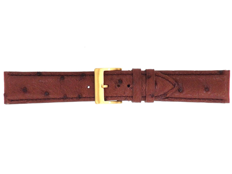 真皮錶帶 鴕鳥皮革 watch strap 咖色