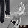 Watch strap【FOBO 凱門鱷魚皮錶帶】奢華質感，彰顯品味 黑色背骨