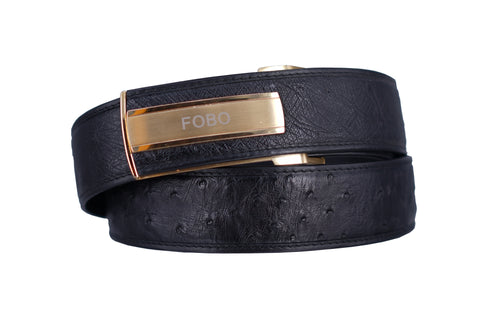 Genuine ostrich leather belt